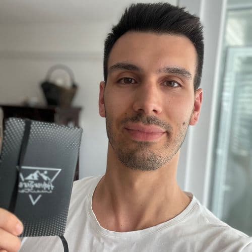 Noah journaling with Dreavie